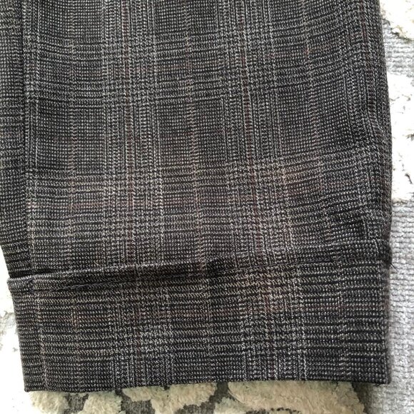 Dalia Collection Modern Fit, Brown/Black plaid, pants, cropped ankle, Sz: 10 - Picture 7 of 11